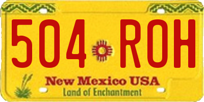 NM license plate 504ROH