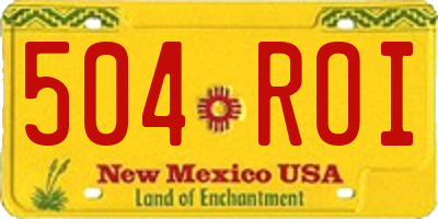 NM license plate 504ROI