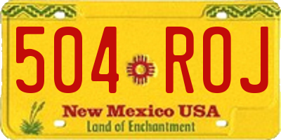 NM license plate 504ROJ