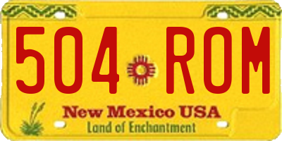 NM license plate 504ROM
