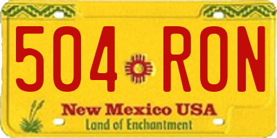 NM license plate 504RON
