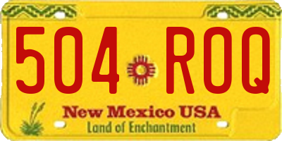 NM license plate 504ROQ