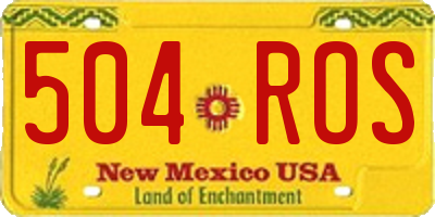 NM license plate 504ROS