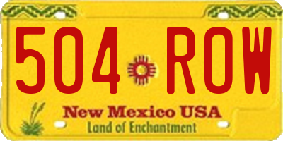 NM license plate 504ROW