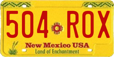 NM license plate 504ROX