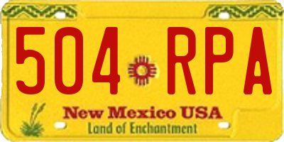 NM license plate 504RPA