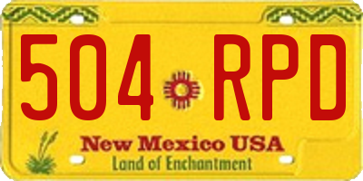 NM license plate 504RPD
