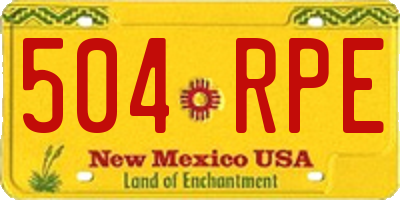 NM license plate 504RPE
