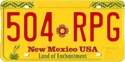 NM license plate 504RPG