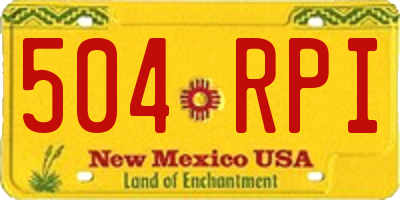 NM license plate 504RPI