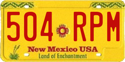 NM license plate 504RPM