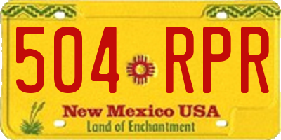 NM license plate 504RPR