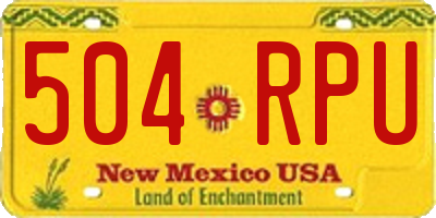 NM license plate 504RPU