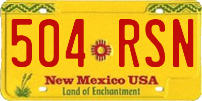 NM license plate 504RSN