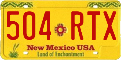 NM license plate 504RTX