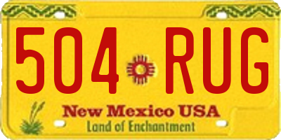 NM license plate 504RUG
