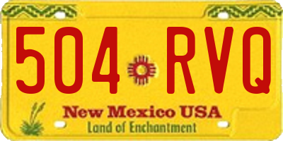 NM license plate 504RVQ