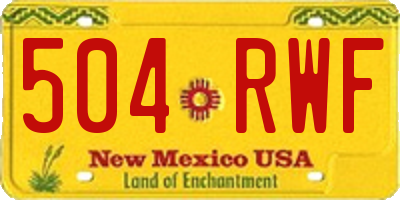 NM license plate 504RWF