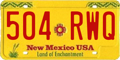 NM license plate 504RWQ