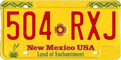 NM license plate 504RXJ