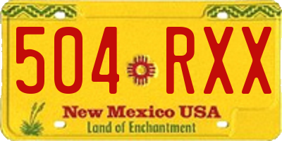 NM license plate 504RXX