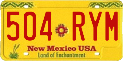 NM license plate 504RYM