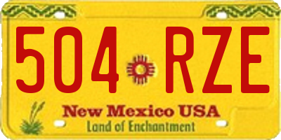 NM license plate 504RZE