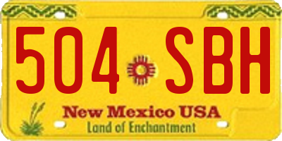 NM license plate 504SBH