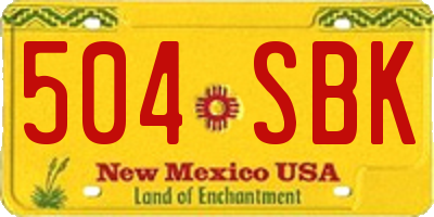NM license plate 504SBK
