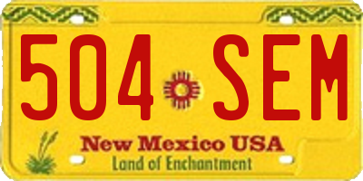 NM license plate 504SEM