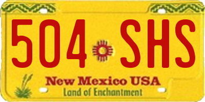 NM license plate 504SHS
