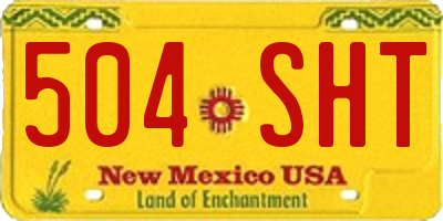 NM license plate 504SHT
