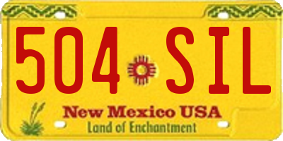 NM license plate 504SIL
