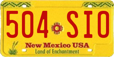 NM license plate 504SIO