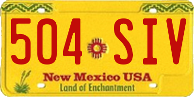 NM license plate 504SIV