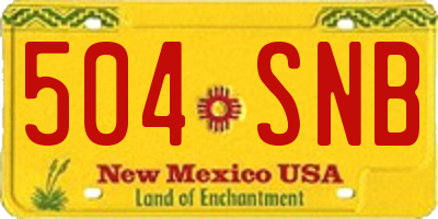 NM license plate 504SNB