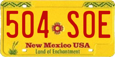 NM license plate 504SOE