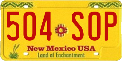 NM license plate 504SOP