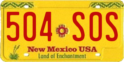 NM license plate 504SOS