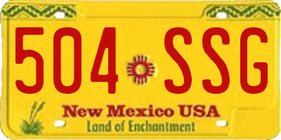 NM license plate 504SSG