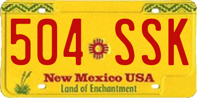 NM license plate 504SSK