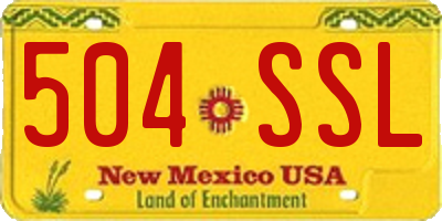 NM license plate 504SSL