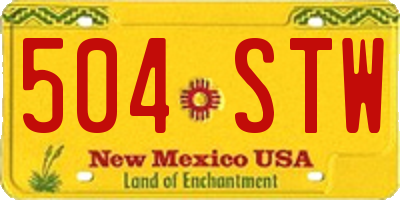 NM license plate 504STW