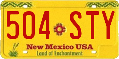 NM license plate 504STY