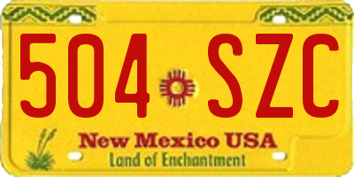 NM license plate 504SZC