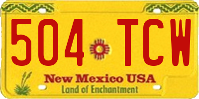 NM license plate 504TCW