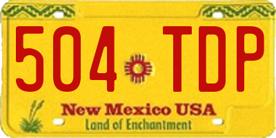 NM license plate 504TDP
