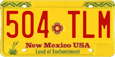 NM license plate 504TLM