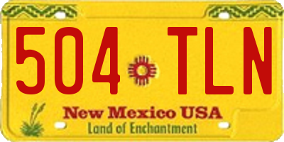 NM license plate 504TLN