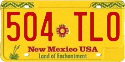 NM license plate 504TLO